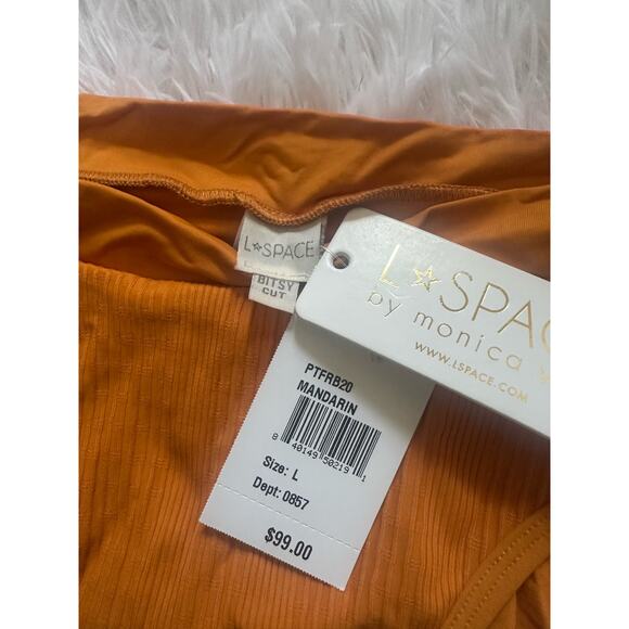 L Space Frenchi High Waist Bitsy Cut Bikini Bottom Mandarin Womens Sze Large NWT - Picture 4 of 4